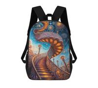 sinyumoney Zaino 3D Per Bambini Crystal Tree Reflection Borse Stampate Borsa Da Scuola Zaino Leggero Zaino Alla Moda E Divertente Per I Bambini, Ornate Stairway To The Sky, 17"