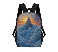 sinyumoney Zaino 3D Per Bambini Crystal Tree Reflection Borse Stampate Borsa Da Scuola Zaino Leggero Zaino Alla Moda E Divertente Per I Bambini, Mountain Peak Sunset, 17"
