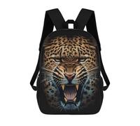 sinyumoney Zaino 3D Per Bambini Cute Snow Leopard Cub in Mountains Watercolor Borse Stampate Borsa Scuola Zaino Leggero Zaino Alla Moda E Divertente Per Bambini, Angry Leopard Face Animal, 17"