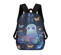 sinyumoney Zaino 3D Per Bambini Cute Snow Leopard Cub in Mountains Watercolor Borse Stampate Borsa Scuola Zaino Leggero Zaino Alla Moda E Divertente Per Bambini, Magical Forest Spirit With Butterflies