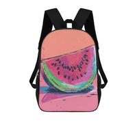 sinyumoney Zaino 3D Per Bambini Cute Snow Leopard Cub in Mountains Watercolor Borse Stampate Borsa Scuola Zaino Leggero Zaino Alla Moda E Divertente Per Bambini, Pop Art Watermelon, 17"