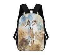 sinyumoney Zaino 3D Per Bambini Deer Ritratto con Astratto Sfondo Borse Stampate Borsa Scuola Zaino Leggero Zaino Alla Moda E Divertente Per Bambini, White Mountain Goat Running, 17"