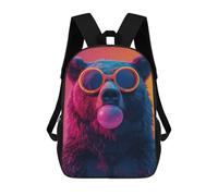 sinyumoney Zaino 3D Tiger, borsa da scuola per ragazzi, borsa per libri, zaino alla moda per computer portatile, zaino per ragazzi e ragazze, Bear Bubblegum Neon, 17"