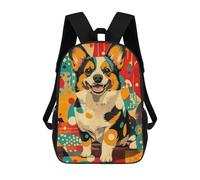 sinyumoney Zaino 4 Ragazze Axolotl in Space Playful Zaino Scuola Ragazzo Stampato 3D, Zaino Casual E Leggero Per Collegiani, Corgi In Retro Style Welsh Corgi Art Print -, 17"