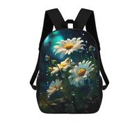 sinyumoney Zaino con stampa 3D Fresh Pitaya Borsa da scuola leggera per bambini, ideale per viaggi e lezioni, per studenti universitari e colleghi, Rainy Chamomile Flower, 17"