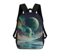 sinyumoney Zaino con stampa 3D per bambini Bear Soldier Funny, zaino alla moda per scuola, viaggi e tempo libero, grande zaino da giorno per ragazzi e ragazze, Alien Planet Landscape, 17"