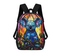 sinyumoney Zaino con stampa 3D per bambini Galactic Infinity, zaino alla moda per scuola, viaggi e tempo libero, grande zaino da giorno per ragazzi e ragazze, Koala Bear Stained Glass, 17"
