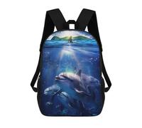sinyumoney Zaino con stampa 3D per bambini Kitty Pirata, zaino alla moda per scuola, viaggi e tempo libero, grande zaino per ragazzi e ragazze, Ocean Harmony, 17"