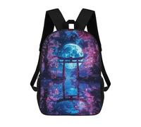 sinyumoney Zaino con stampa 3D per bambini Majestic Sakura Kingdom, zaino alla moda per scuola, viaggi e tempo libero, grande zaino per ragazzi e ragazze, Enchanted Moonlit Torii, 17"