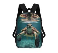 sinyumoney Zaino con stampa 3D per bambini, stile casual e alla moda, ideale per ragazze e ragazzi., Turtle Water Sea, 17"
