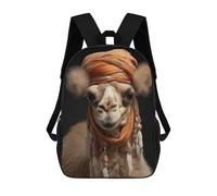 sinyumoney Zaino con stampa 3D per bambini Wolf Howling Moon Night, zaino alla moda per scuola, viaggi e tempo libero, grande zaino per ragazzi e ragazze, Camel With A Hairstyle, 17"