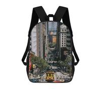 sinyumoney Zaino con stampa 3D Winter Peak Reflection Borsa da scuola leggera per bambini, ideale per viaggi e lezioni, per studenti universitari e colleghi, San Francisco Cityscape, 17"