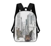 sinyumoney Zaino con stampa 3D Winter Peak Reflection Borsa da scuola leggera per bambini, ideale per viaggi e lezioni, per studenti universitari e colleghi, San Francisco Cable Car, 17"