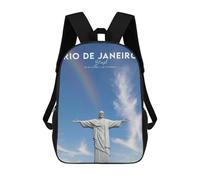 sinyumoney Zaino con stampa 3D Winter Peak Reflection Borsa da scuola leggera per bambini, ideale per viaggi e lezioni, per studenti universitari e colleghi, Rio, 17"