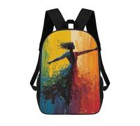 sinyumoney Zaino per 4 ragazze con peacock, zaino scolastico per ragazzi con stampa 3D, zaino casual e leggero per studenti universitari, Donna In Movimento, 17"