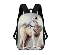 sinyumoney Zaino Per Bambini 3D Arctic Gray Wolf Borse Stampate Zaino Scolastico Borse Scolastiche Leggere Zainetto Divertente Alla Moda Zaino Per Studenti Per Bambini 17inch