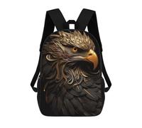 sinyumoney Zaino Per Bambini 3D Black And Gold Eagle Borse Stampate Zaino Scolastico Borse Scolastiche Leggere Zainetto Divertente Alla Moda Zaino Per Studenti Per Bambini 17inch