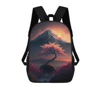 sinyumoney Zaino Per Bambini 3D Cherry Blossom Mountain Sunset Borse Stampate Zaino Scolastico Borse Scolastiche Leggere Zainetto Divertente Alla Moda Zaino Per Studenti Per Bambini 17inch