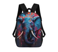 sinyumoney Zaino Per Bambini 3D Colorful Elephant Artwork -2 Borse Stampate Zaino Scolastico Borse Scolastiche Leggere Zainetto Divertente Alla Moda Zaino Per Studenti Per Bambini 17inch