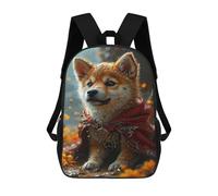 sinyumoney Zaino Per Bambini 3D Corgi in A Red Cape Borse Stampate Zaino Scolastico Borse Scolastiche Leggere Zainetto Divertente Alla Moda Zaino Per Studenti Per Bambini 17inch