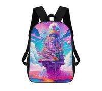 sinyumoney Zaino Per Bambini 3D Fantasy Floating Cityscape Borse Stampate Zaino Scolastico Borse Scolastiche Leggere Zainetto Divertente Alla Moda Zaino Per Studenti Per Bambini 17inch