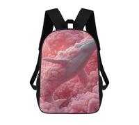 sinyumoney Zaino Per Bambini 3D Floral Whale in Pink Clouds Borse Stampate Zaino Scolastico Borse Scolastiche Leggere Zainetto Divertente Alla Moda Zaino Per Studenti Per Bambini 17inch