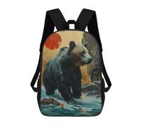 sinyumoney Zaino Per Bambini 3D Grizzly Bear Borse Stampate Zaino Scolastico Borse Scolastiche Leggere Zainetto Divertente Alla Moda Zaino Per Studenti Per Bambini 17inch