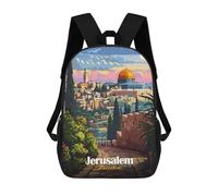 sinyumoney Zaino Per Bambini 3D Jerusalem, Palestine Travel Borse Stampate Zaino Scolastico Borse Scolastiche Leggere Zainetto Divertente Alla Moda Zaino Per Studenti Per Bambini 17inch