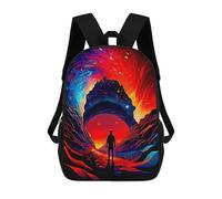 sinyumoney Zaino Per Bambini 3D Journey Through Colorful Waves Borse Stampate Zaino Scolastico Borse Scolastiche Leggere Zainetto Divertente Alla Moda Zaino Per Studenti Per Bambini 17inch