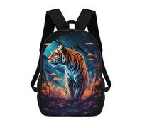 sinyumoney Zaino Per Bambini 3D Magical Tiger Forest Borse Stampate Zaino Scolastico Borse Scolastiche Leggere Zainetto Divertente Alla Moda Zaino Per Studenti Per Bambini 17inch