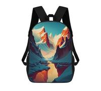 sinyumoney Zaino Per Bambini 3D Mountain Reflections Borse Stampate Zaino Scolastico Borse Scolastiche Leggere Zainetto Divertente Alla Moda Zaino Per Studenti Per Bambini 17inch