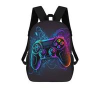 sinyumoney Zaino Per Bambini 3D Neon Gaming Controller Artwork-10 Borse Stampate Zaino Scolastico Borse Scolastiche Leggere Zainetto Divertente Alla Moda Zaino Per Studenti Per Bambini 17inch