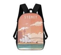 sinyumoney Zaino Per Bambini 3D Opera House Sydney Vintage Borse Stampate Zaino Scolastico Borse Scolastiche Leggere Zainetto Divertente Alla Moda Zaino Per Studenti Per Bambini 17inch