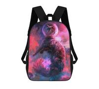 sinyumoney Zaino Per Bambini 3D Purple Space Cat Borse Stampate Zaino Scolastico Borse Scolastiche Leggere Zainetto Divertente Alla Moda Zaino Per Studenti Per Bambini 17inch