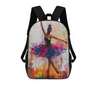 sinyumoney Zaino Per Bambini 3D Rainbow Ballet Dancer Borse Stampate Zaino Scolastico Borse Scolastiche Leggere Zainetto Divertente Alla Moda Zaino Per Studenti Per Bambini 17inch