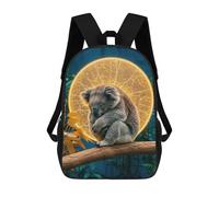 sinyumoney Zaino Per Bambini 3D Sleeping Koala with Golden Halo Borse Stampate Zaino Scolastico Borse Scolastiche Leggere Zainetto Divertente Alla Moda Zaino Per Studenti Per Bambini 17inch