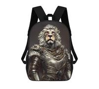 sinyumoney Zaino Per Bambini 3D Steampunk Lion Armor Borse Stampate Zaino Scolastico Borse Scolastiche Leggere Zainetto Divertente Alla Moda Zaino Per Studenti Per Bambini 17inch