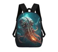 sinyumoney Zaino Per Bambini 3D Steampunk Octopus in Space Borse Stampate Zaino Scolastico Borse Scolastiche Leggere Zainetto Divertente Alla Moda Zaino Per Studenti Per Bambini 17inch
