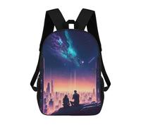 sinyumoney Zaino Per Bambini, Anime City Sunset Zaino Scolastico Di Grande Capacità Per Studenti, Zaino Per Ragazzi, Ragazze, Adulti, Adolescenti 17inch
