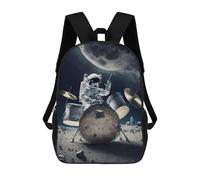 sinyumoney Zaino Per Bambini Astronaut Playing Drums Per Ragazzi E Ragazze, Zaino Da Viaggio Per Bambini, Zaino Scolastico Per Adolescenti 17inch