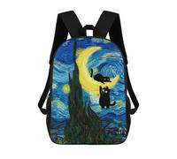 sinyumoney Zaino Per Bambini Black Cats Starry Night Per Ragazzi E Ragazze, Zaino Da Viaggio Per Bambini, Zaino Scolastico Per Adolescenti 17inch