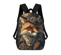 sinyumoney Zaino Per Bambini, Borsa Scolastica Animal Steampunk Fox Zaino Per Studenti Di Grande Capacità, Zaino Per Ragazzi, Ragazze, Adulti, Adolescenti 17inch