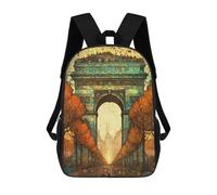 sinyumoney Zaino Per Bambini, Borsa Scolastica Arc De Triomphe Abstract 2 Zaino Per Studenti Di Grande Capacità, Zaino Per Ragazzi, Ragazze, Adulti, Adolescenti 17inch