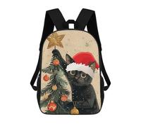 sinyumoney Zaino Per Bambini, Borsa Scolastica Black Cat Christmas Tree Zaino Per Studenti Di Grande Capacità, Zaino Per Ragazzi, Ragazze, Adulti, Adolescenti 17inch