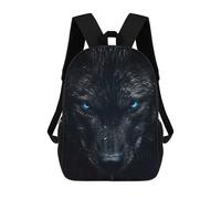 sinyumoney Zaino Per Bambini, Borsa Scolastica Black Wolf with Blue Eyes Zaino Per Studenti Di Grande Capacità, Zaino Per Ragazzi, Ragazze, Adulti, Adolescenti 17inch