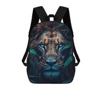 sinyumoney Zaino Per Bambini, Borsa Scolastica Blue-Eyed Lion in Shadows Zaino Per Studenti Di Grande Capacità, Zaino Per Ragazzi, Ragazze, Adulti, Adolescenti 17inch