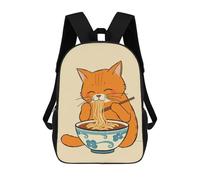 sinyumoney Zaino Per Bambini, Borsa Scolastica Cat Eating Ramen Zaino Per Studenti Di Grande Capacità, Zaino Per Ragazzi, Ragazze, Adulti, Adolescenti 17inch