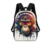 sinyumoney Zaino Per Bambini, Borsa Scolastica Chill Monkey -23 Zaino Per Studenti Di Grande Capacità, Zaino Per Ragazzi, Ragazze, Adulti, Adolescenti 17inch