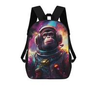 sinyumoney Zaino Per Bambini, Borsa Scolastica Chimpanzee Astronaut in Space Zaino Per Studenti Di Grande Capacità, Zaino Per Ragazzi, Ragazze, Adulti, Adolescenti 17inch