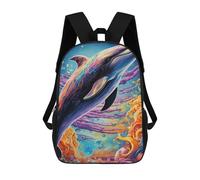 sinyumoney Zaino Per Bambini, Borsa Scolastica Colorful Dolphin Underwater Scene-1 Zaino Per Studenti Di Grande Capacità, Zaino Per Ragazzi, Ragazze, Adulti, Adolescenti 17inch